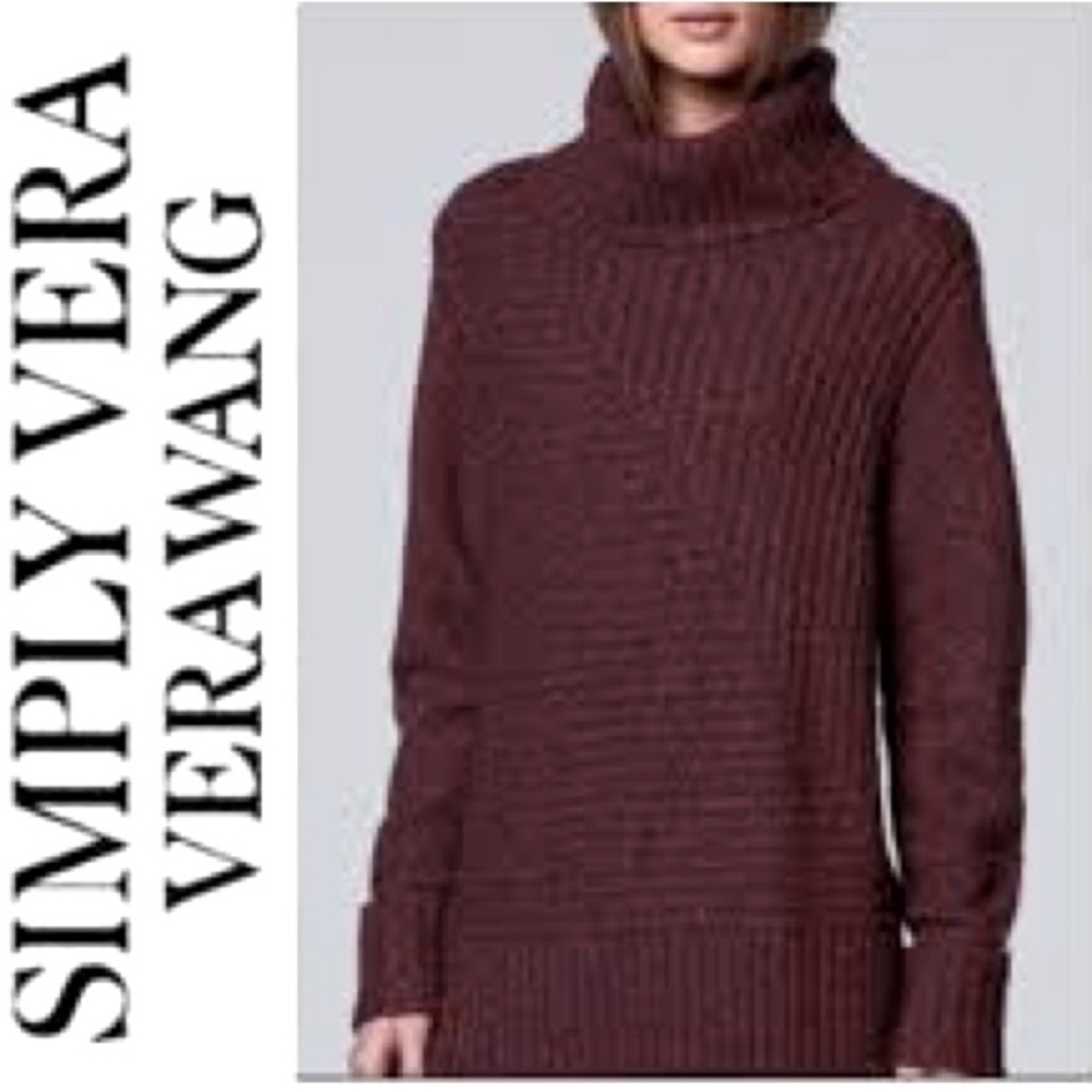 Cowl Neck Sweater Textured Cable Knit Asymmetrical Hem Relaxed Fit Size Large